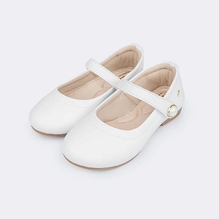 Sapatilha Pampili Angel Tira Superior Pérola Branco