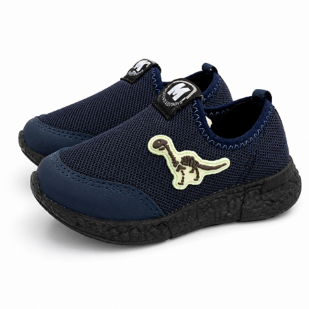 Tênis Casual Azul Marinho com Sola Preta Molekinho