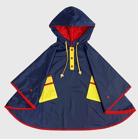 Capa De Chuva KidSplash! Lisa Triple Color Azul Marinho