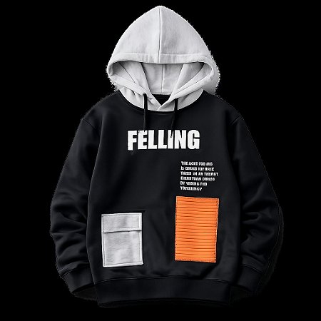 Moletom Juvenil Masculino Pokótinha Capuz Cinza Felling