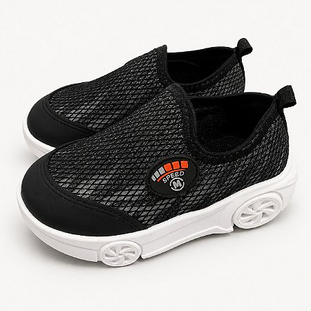 Tênis Infantil Menino Molekinho Carrinho LED Solado Roda Slip-On