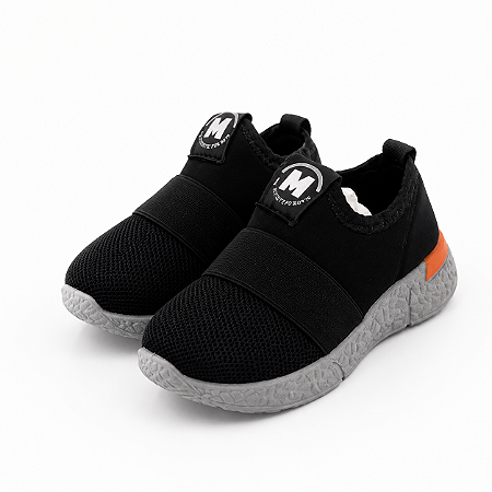Tênis Infantil Molekinho Slip On Meninos Preto/Cinza