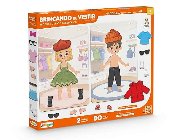 Jogo Brincando de Vestir -Jungesa