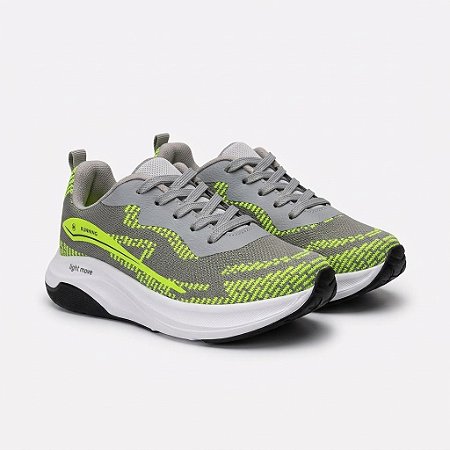 Tênis Molekinho Cinza e Neon Esportivo Light Move