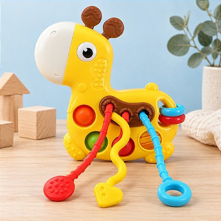 Girafa Sensorial Shiny Toys - Brinquedo Educativo e Mordedor