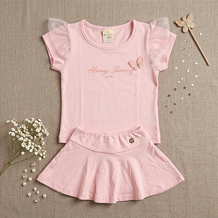 Conjunto Infantil Menina Have Fun Rosa Shining
