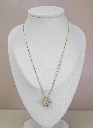 COLAR TREVO ZIRCONIA