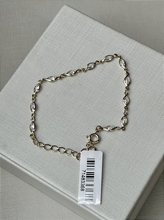 Pulseira pedras transparentes
