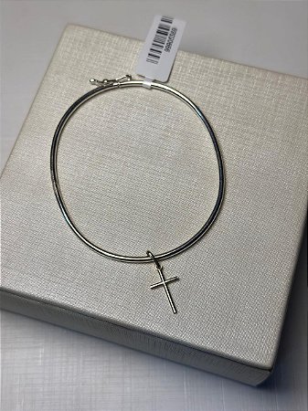 BRACELETE COM PINGENTE CRUZ EM PRATA 925