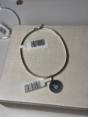 BRACELETE COM PINGENTE MEDALHA FÉ EM PRATA 925
