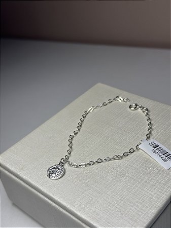 Pulseira prata 925 medalha de São Bento
