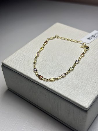 Pulseira de pedras banhada a ouro