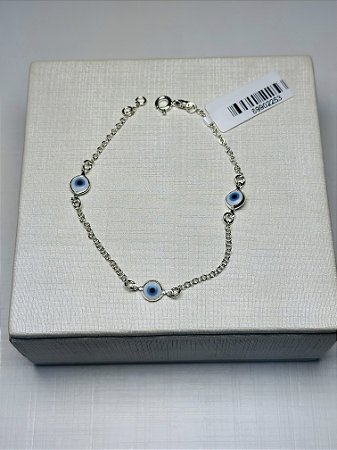 Pulseira olho grego em prata