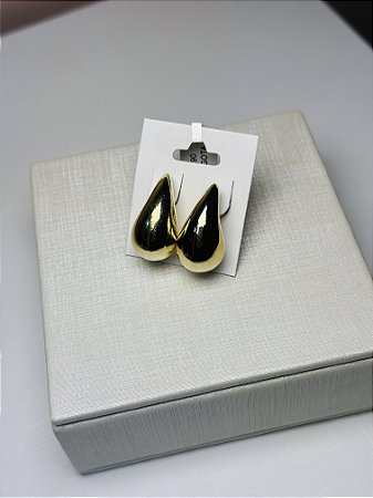 Brinco gota banhado a ouro 18k