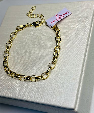PULSEIRA EM ELO BANHADA A OURO 18K