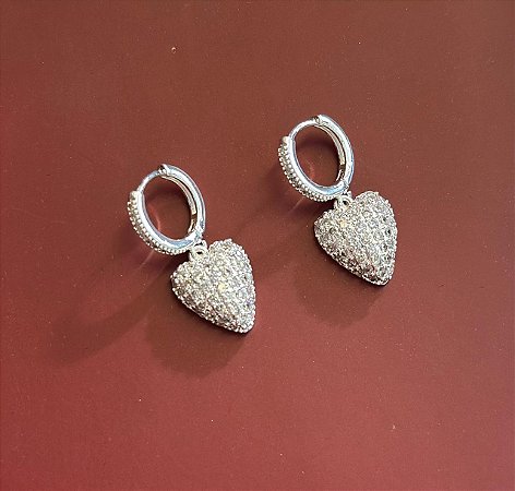 BRINCO ARGOLA CRAVEJADA EM PRATA 925