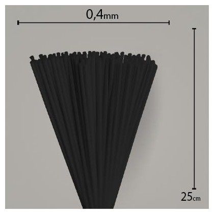 Vareta fibra Preta 25 cm