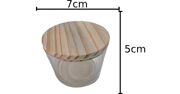 COPO DE VIDRO COM TAMPA DE MADEIRA