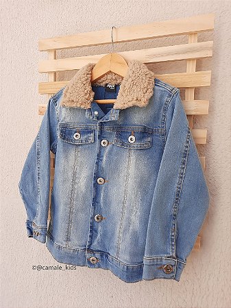 Jaqueta jeans pelucia sales