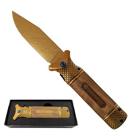 CANIVETE SEMI AUTOMÁTICO GOLD LUXO COM CLIP