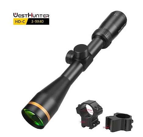 LUNETA WESTHUNTER HD-C 3-9X40 WH005 - PRETA TRILHO 11MM