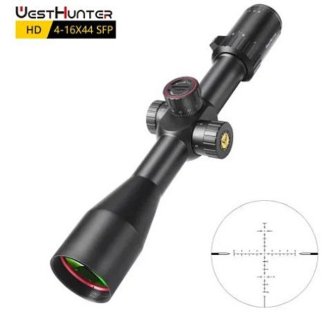 LUNETA WESTHUNTER HD 4-16X44 SFP WH021 - PRETO TRILHO 11MM