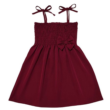Vestido infantil menina Marsala de alcinha modelo ciganinha