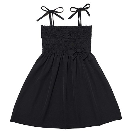 Vestido infantil menina cor Preto alcinha modelo ciganinha