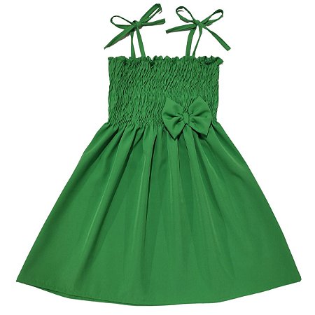 Vestido infantil meninas cor Verde bandeira modelo ciganinha