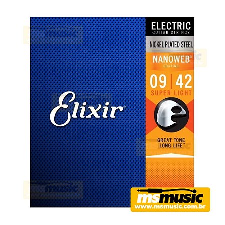 Encordoamento Elixir 009 Super Light Nanoweb para Guitarra