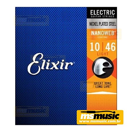 Encordoamento Elixir 010 Light Nanoweb para Guitarra