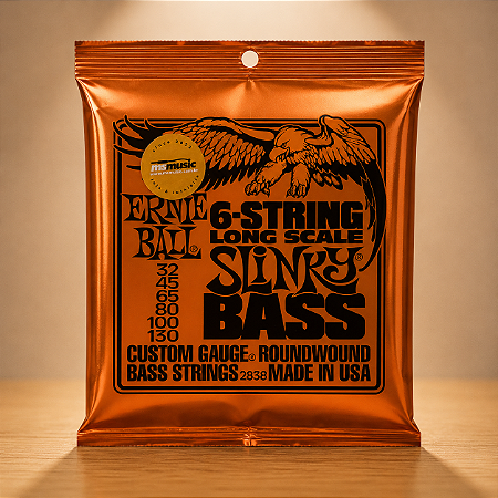 ENCORDOAMENTO 032-130 P/ BAIXO 6 CORDAS SLINKY LONG SCALE NIQUEL P02838 ERNIE BALL
