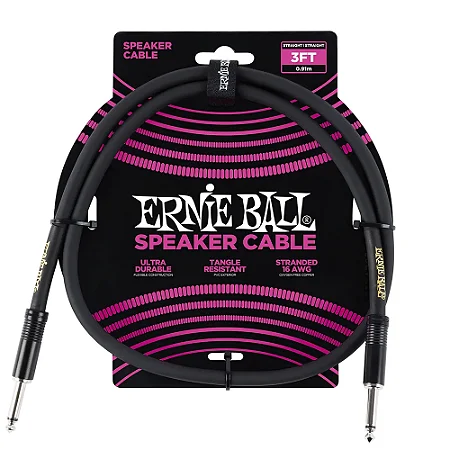 Cabo Ernie Ball P10 Reto 91cm para Cabecote e Caixa – Modelo P06071