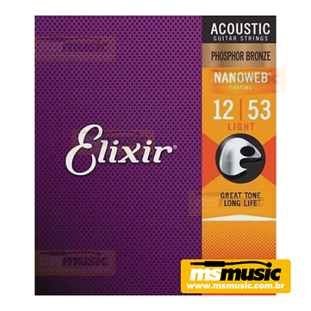 Elixir 16052 Encordoamento Violão Aço 012 Phosphor Bronze