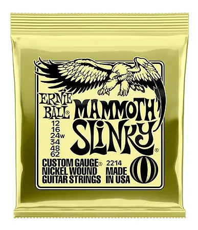 Encordoamento Ernie Ball Mammoth Slinky 012-062 (G Encapada) Níquel para Guitarra