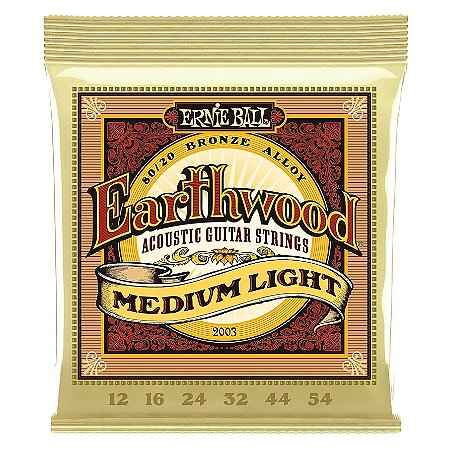 ENCORDOAMENTO 012-054 P/ VIOLAO ACO EARTHWOOD MEDIA LEVE 80/20 BRONZE P02003 ERNIE BALL