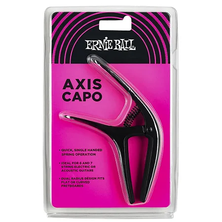 Capotraste Ernie Ball Axis P09600 – Preto p/ Guitarra e Violão