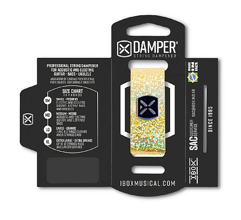 DHMD02 ABAFADOR DAMPER MD COURO HOLOGRAFICO DOURADO