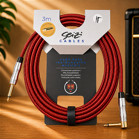 CABO PARA INSTRUMENTO SEIZI ENERGY 3M P10R/ P10A - RED & BLACK