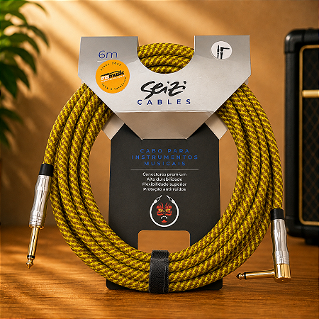 CABO PARA INSTRUMENTO SEIZI ENERGY 6M P10R/ P10A - YELLOW & BROWN