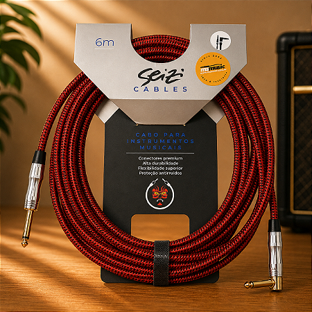 CABO PARA INSTRUMENTO SEIZI ENERGY 6M P10R/ P10A - RED & BLACK