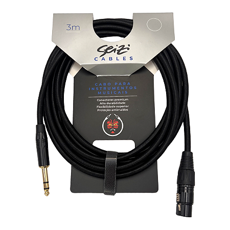 CABO PARA MICROFONE SEIZI ENERGY MIC 3M XLR/ P10 - BLACK