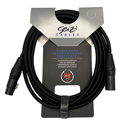 CABO PARA MICROFONE SEIZI ENERGY MIC 3M XLR/ XLR - BLACK
