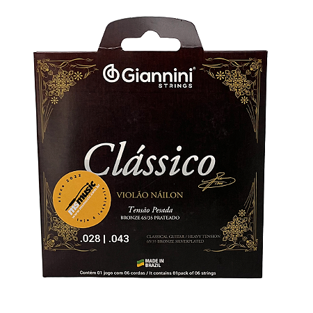 ENCORDOAMENTO VIOLAO NYLON GENWPA - CLASSICO - GIANNINI