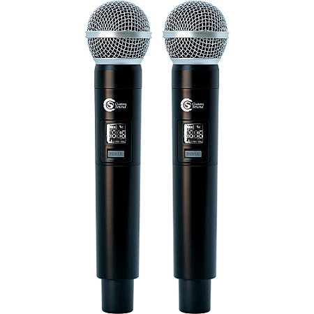 Microfone Sem Fio Duplo Custom Sound CW-40 UHF 48 Canais