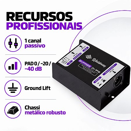 Direct Box Passivo Waldman ByPass DI-1PS 1 Canal