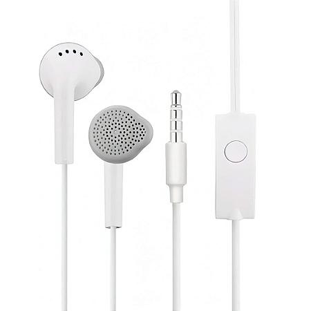 Fone De Ouvido Stereo Com Fio Branco P2 Celular Computador