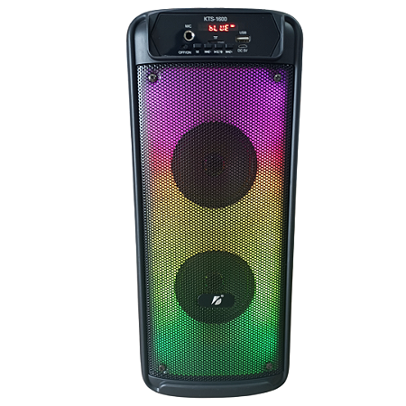 Caixa de Som Bluetooth com LED Entrada P10 Microfone MP3 Rádio FM