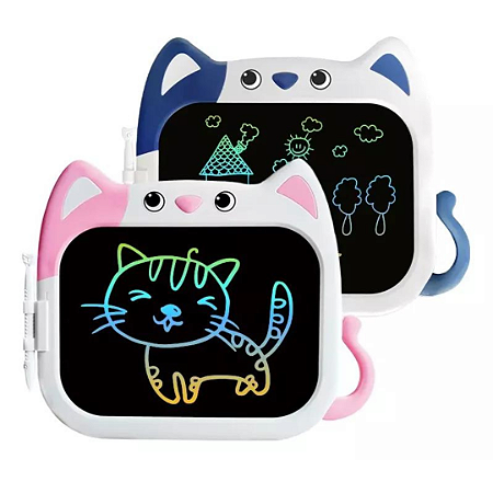 Lousa Mágica Gatinho Tablet Infantil De Escrever E Desenhar