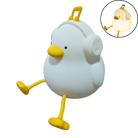 Abajur De Mesa Luminária Fofa Decoração Patinho De Silicone